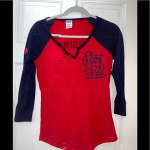 Victoria’s Secret pink cardinals baseball top XS